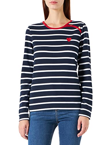 Naf Naf Ozou Ml Camiseta, Azul Marino/Crudo, S para Mujer