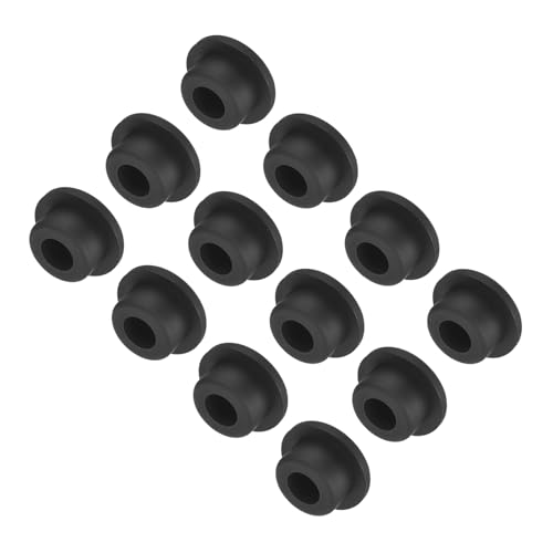 Image of uxcell High Temp Silicone Plug Mount Dia 21mm /0.83 inch t Shaped Rubber Stopper Hole Plugs for Powder Coating Plating Waterproof Plugs Sealing Plugs Black Pack of 12(OD 29mm)