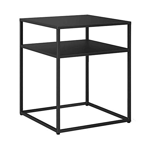 Preisvergleich Produktbild Klapptisch YANFEI, Quadratischer Kleiner Kaffeetisch, Schmiedeeisen-Doppelt-Kaffeetisch, Kleiner Wohnzimmer-Tisch, Keine Notwendigkeit zu installieren, schwarz, weiß (Farbe : SCHWARZ)
