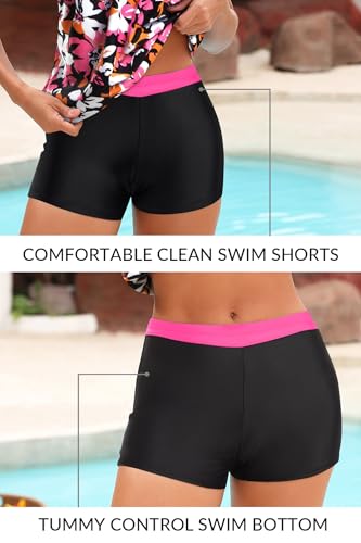Image of Yonique Two Piece Tankini Bathing Suits T-Back Blouson Swim Tops with Boy Shorts Women Swimsuits Sporty Swimwear