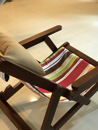 Image of Bunny Bear Premium Wooden Easy Chair | Unshakeable Solid Hardwood Folding Lounge Chair | 3-Position Adjustable | Pre-Assembled with Cushion & Headrest | Indoor Outdoor Relax Chair