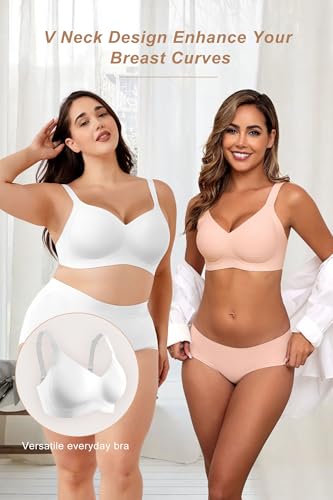 Image of HORISUN Wireless Bras for Women Soft Comfortable No Underwire T Shirt Bra Seamless Full Coverage Bras with Support