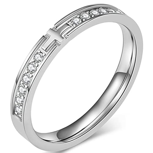 Jude Jewelers 3mm Stainless Steel Christian Cross Eternity Style Stacking Wedding Band Ring