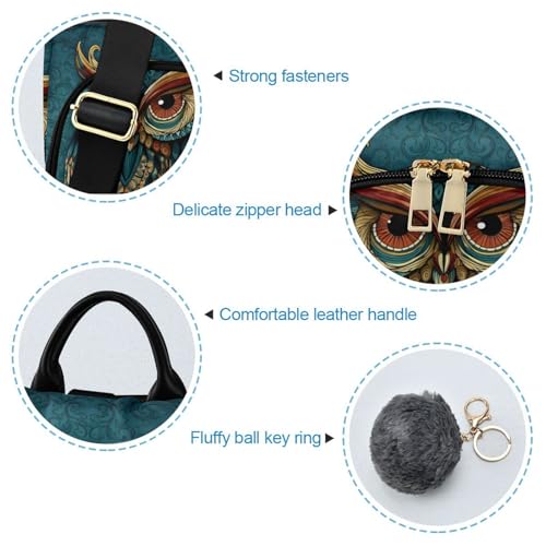 Image of ALAZA Owl Print Ethnic Backpack Purse for Women Anti Theft Fashion Back Pack Shoulder Bag