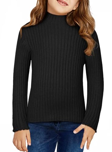 Girls Turtleneck Sweater Kids Casual Long Sleeve Knitted Slim Fit Pullover Tops 7-15 Years