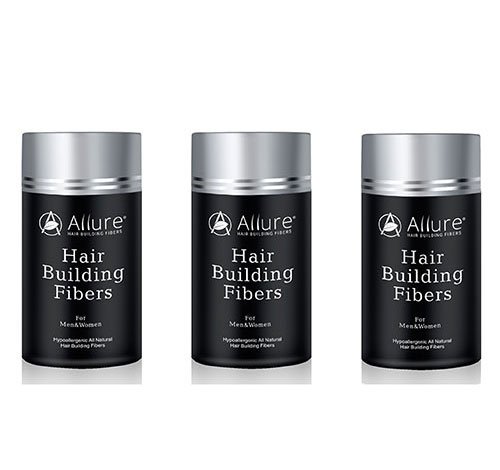 3 x Allure Hair Building Fibers (HBF) (22g) (Black)