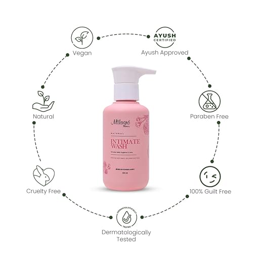 Image of Milagro Beauty Natural Intimate Wash for Women - Gentle Feminine Hygiene Wash, pH-Balanced Formula, Soothes Itching & Dryness, Fights Odour, 100% Vegan & Paraben-Free, 120ml
