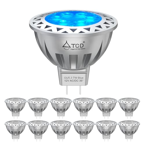 LED Bulbs 7W MR16 Light Bulb (50W Halogen Equivalent) - Blue Color Light, 12V GU5.3 Base, 700LM, 35° Beam Angle, Non-Dimmable for Indoor/Outdoor Spotlight Path Stair Driveway Recessed Lighting 1 Pack