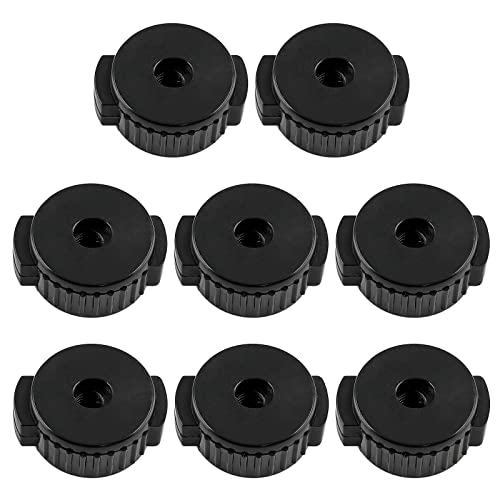 Jiozermi 6 Pcs Black Cymbal Nuts Drum Accessories, 8mm Plastic Quick Release Cymbal Mate Nut
