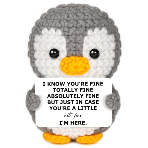HeyPieces Inspirational Gifts, Positive Crochet Penguin