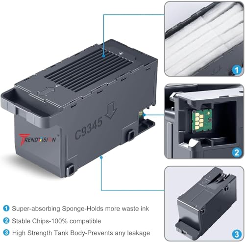Image of C9345 Maintenance Box for use in Workforce St-c8000, L15150, L15160 ET-5800 ET-5850 ET-8500 ET-8550 ET-16680 ET-5880 ET-16600, L8180 L6550 L6570 L6580‎ L15180 L15150 L15158 Printer