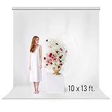 Julius Studio 10 x 13 ft. White Chromakey Photo Video Studio Fabric Backdrop, Background Screen,...