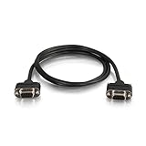 C2G 52175 Serial RS232 DB9 Null Modem Cable with Low Profile Connectors F/F, in-Wall CMG-Rated, Black (6 Feet, 1.82 Meters)
