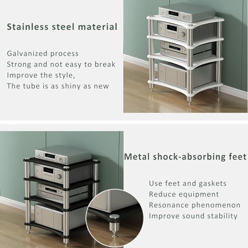 Écran stéréo robuste et meuble audio à étagères réglables gain de place - 6
