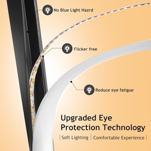 Image of Stylish Spiral Floor Lamp, Dual-Tone Black Body with 3 LED Colors (Warm /Natural /Cool), Contemporary Standing Light for Living Room, Bedroom, or Office Decor