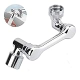 Wasserhahn Verlängerung Luftsprudler, 1080° Schwenkbarer Wasserhahn Aufsatz,Wasserhahn Strahlregler mit Spritzfilter, Wassersparer, Multifunktionaler Schwenkbarer Wasserhahn Aufsatz Küche/Bad/Garten