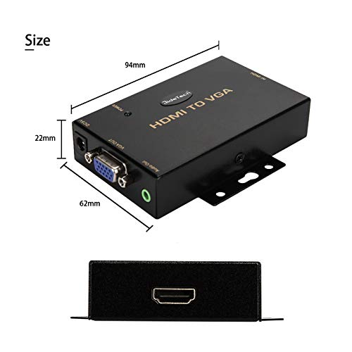 Hdmi To Vga Converter With 3.5Mm Audio Supports 1080P For Pc Laptop Display Computer Mac Projector #TOP2