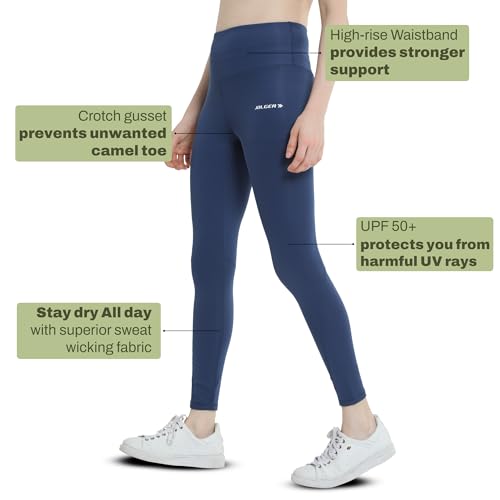 Image of High-Waist Workout Tights for Women - Breathable, Stretchable Activewear Leggings with UV Protection Stylish Sweat-Wicking Gymwear Perfect for Gym, Pilates, Yoga, and Fitness Enthusiasts