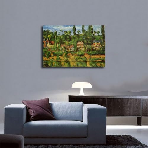 Impression toile Cézanne Château de Médan cadre suspendu premium - 5