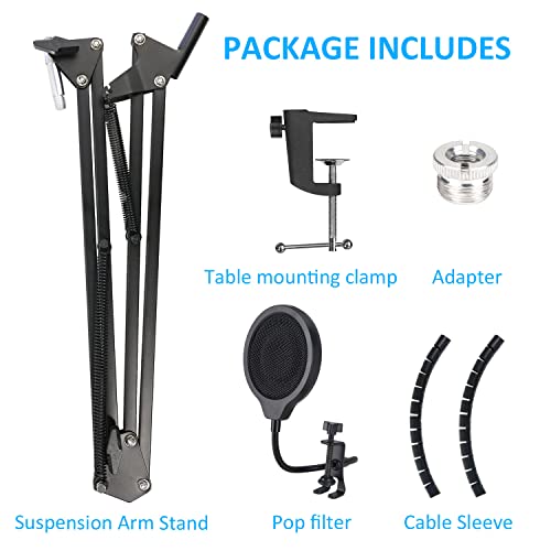 Hyperx Quadcast Mic Stand - Scissor Mic Boom Arm And 2 Cable Ties To Organize Cables Compatible With Hyperx Quadcast S To Improve Sound Quality By Youshares #TOP6