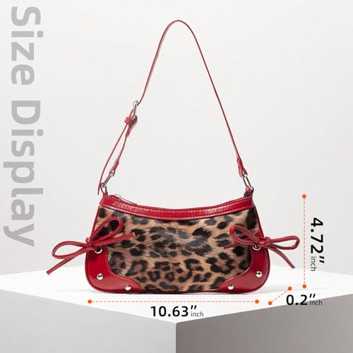 Image of Fashionable Leopard Women's Crossbody Bag Shoulder Bag Clutch Purse- Vintage Chic for Everyday and Formal Occasions - Black
