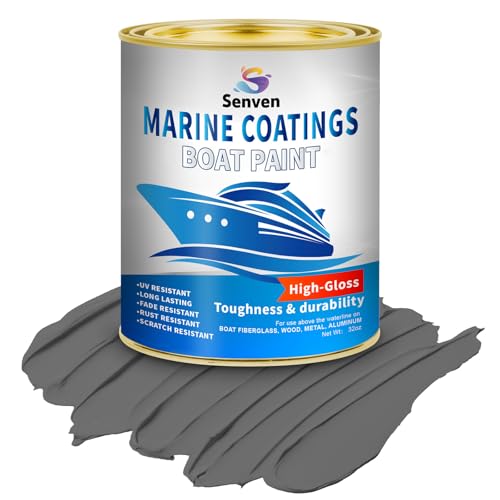 SENVEN Boat Paint 35 Oz Gloss Gray Marine Paint Boat Topside Bottom Enamel Paint