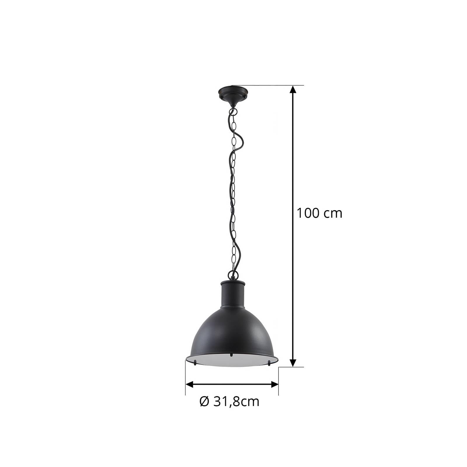 Lindby Außenleuchte Luciane (spritzwassergeschützt in Schwarz aus Aluminium (1 flammig, E27) - Pendelleuchte außen
