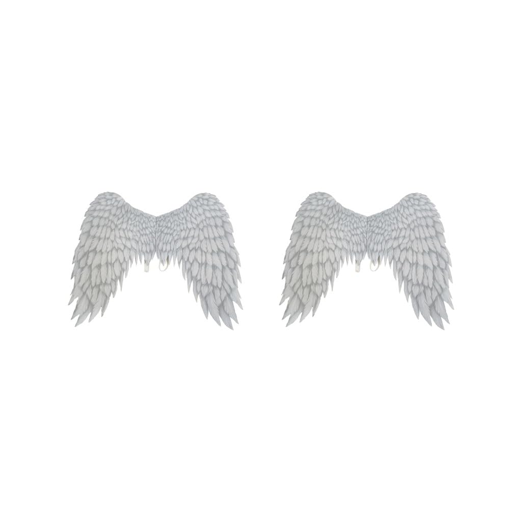 2 set di ali d'angelo in tessuto non tessuto Mardi Gras Halloween Cosplay Costume Puntelli Bianco