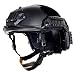 Lancer Tactical Medium - Large Industrial ABS Plastic Constructed Maritime Helmet Adjustable Crown 20mm Side Rail Adapter Velcro Padding Stickers NVG Shroud Bungee Retention Goggle Clip - Black