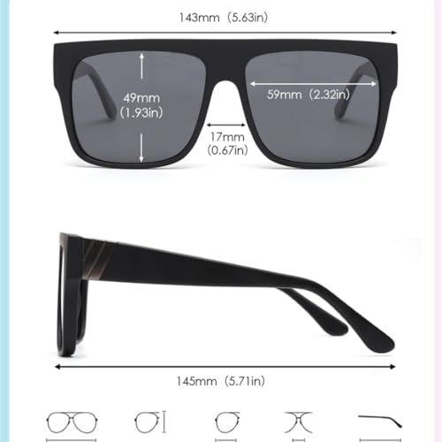 Lunettes de soleil UV400 à monture large unisexes - 6