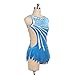 JRUIA Sleeveless Figure Ice Skating Performance Costume Women's Rhythmic Gymnastics Leotards Elasticity Competition Wear,Blue,S
