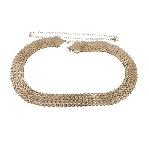 Gold Chunky Belt Roman Style Thick Belts for Women Elegant Golden O Ring Rope Design Waist Chain Belt Wide Metal Circle Hoop Hippie Accessories for Dresses Formal Outfits and Dress Styling