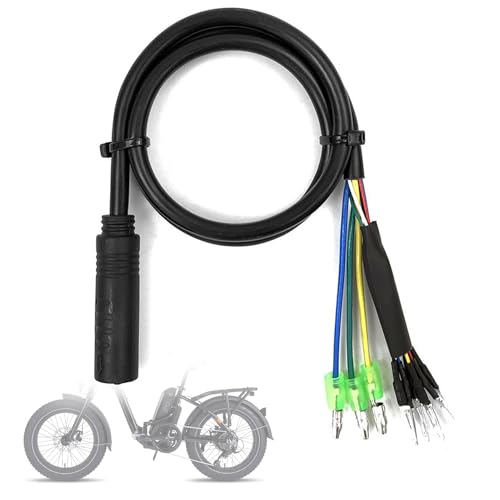 equlup EBikes Motor Extension Cable, Bikes to Electric Bike Conversion Cord Motor Adapter Cable with Female Connector 6 Pin Hall Sensor and 3 Pin Phase Position (60cm/23.6in)