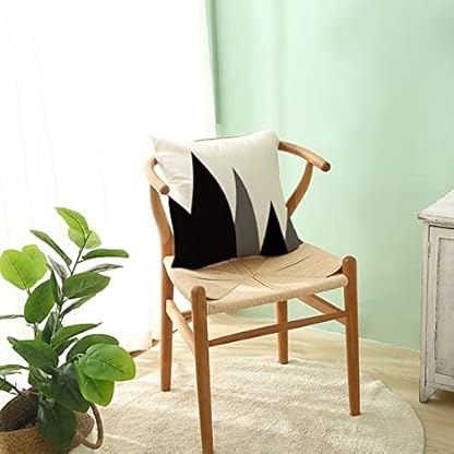 Whoiy Kissenbezug 50X50 Blau, Kissenbezüge Dekokissen Leinen Kissenbezug 4Er Set Paisley-Muster Grau Schwarz für Stuhl Sofa Wohnzimmer Schlafzimmer – Bild 8