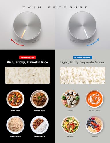 CUCKOO CRP-LHTR1009FW 10-Cup (Uncooked) / 20-Cup (Cooked) Induction Heating Twin Pressure Rice Cooker with Nonstick Inner Pot, 16 Menu Modes, 3 Voice Guide, Auto Clean (White)