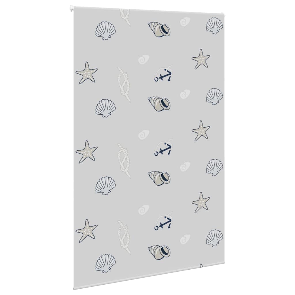 Store Enrouleur de Douche en PEVA 160x240 cm Largeur Tissu 156 cm avec Motif étoile de mer, Montage Plafond ou Mur, sécurité Enfants, Occultation et intimité pour Salle de Bain