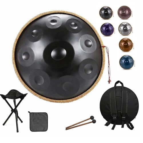 Handpan Drum 22 Inch D Minor 10 Notas 440Hz Negro miniatura 1