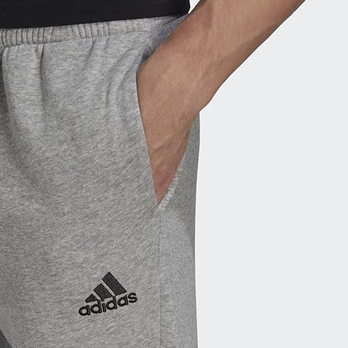 Adidas Mens Essentials Fleece Regular Tapered Pants Medium Grey Heather/Black XX-Large - image 6