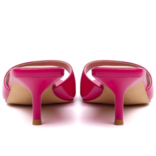 Image of Mostrin Kitten Heels for Women Pointed Toe Vintage Mules Heels Sexy Slip on Stiletto Backless Sandals for Party Wedding Daily