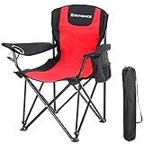 QUALITÄT HAT OBERSTE PRIORITÄT: Dieser Klappstuhl eignet sich optimal für den Outdoor-Einsatz dank der Kombination aus reißfestem sowie langlebigem 600D Oxford-Gewebe, einem starken Eisengestell und einer schützenden Pulverbeschichtung