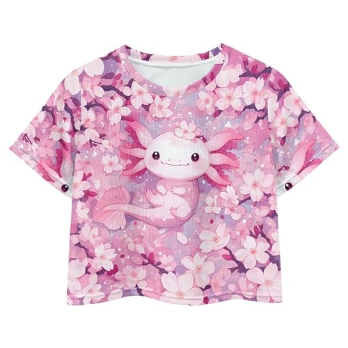 Image of Kids Crop Top Short Sleeve T-Shirts for Girls Size 5-14