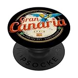Gran Canaria Loro Islas Canarias España Vintage Souvenir PopSockets PopGrip Adhesivo