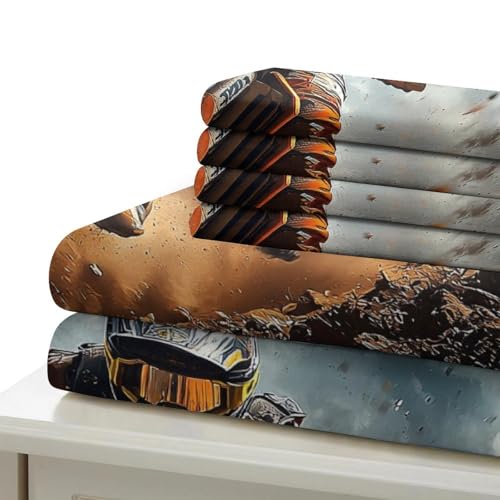 Housse de couette motocross 140x200 parure lit microfbre - 7