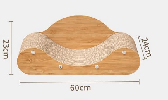 أداة خدش لطيفة للقطط من الميكاكوز، سرير استرخاء، أريكة قطط، لوح خدش للقطط، وسادة خدش للقطط، 60 سم × 24 سم × 23 سم مع لعبة حشيشة القطط.