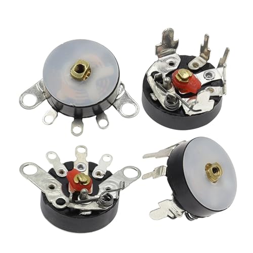 Potenciómetro B10K RV12 con interruptor rotatorio y pines planos para audio estable 3