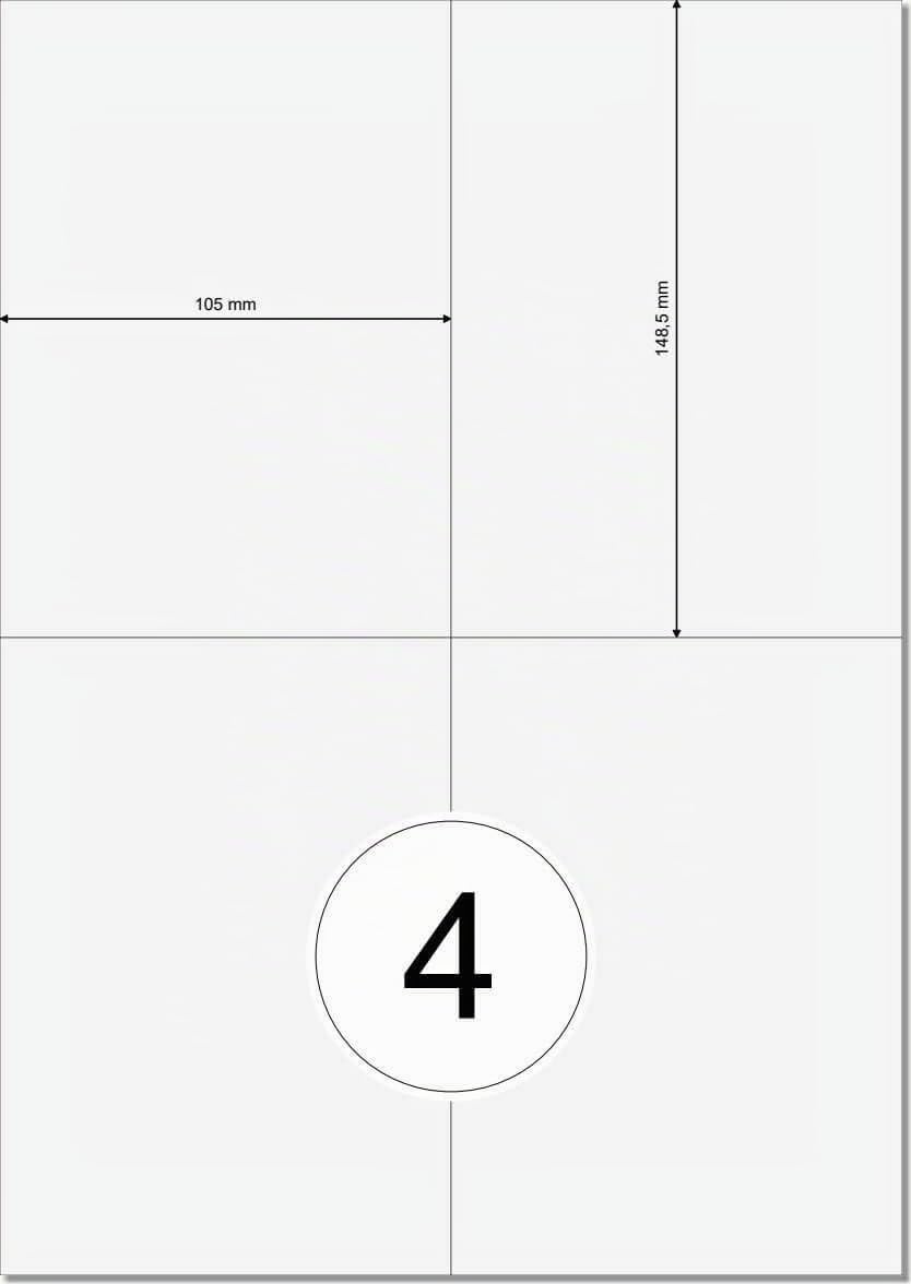 Étiquettes universelles 105 x 148,5 mm DIN A6 imprimables autocollantes blanches – 500 feuilles A4 Lot de 2 x 2 105 x 148,5 à 2000 étiquettes d'expédition 3483 6120 4476 adhésives 105 x 148