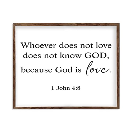 Plaque murale en bois Because God Is Love pour célébrer l'amour