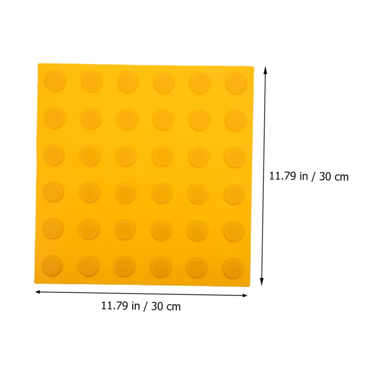 MUCKLILY Blind Sidewalk Boards Tactile Paving Tiles Braille Guide 4pcs Safety Indicator Yellow Round Dots PVC Rubber