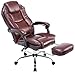Produktbild CLP Bürostuhl Castle Kunstleder I Höhenverstellbarer Drehstuhl Mit Fußstütze, Farbe:Bordeauxrot