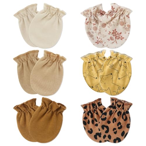 Image of Flagsky Baby Mittens 0-6 Months No Scratch 100% Cotton Gloves for Newborn Boys Girls